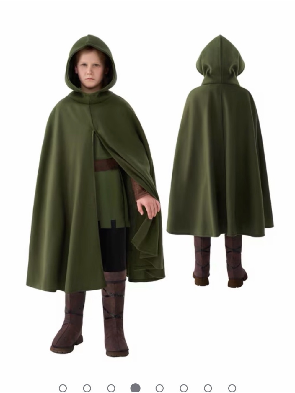 Kids Hooded Olive Green Cape - Classic Cloak Outerwear